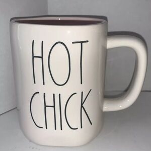Rae Dunn Hot Chick Mug White Pink Handle Coffee Cup Easter